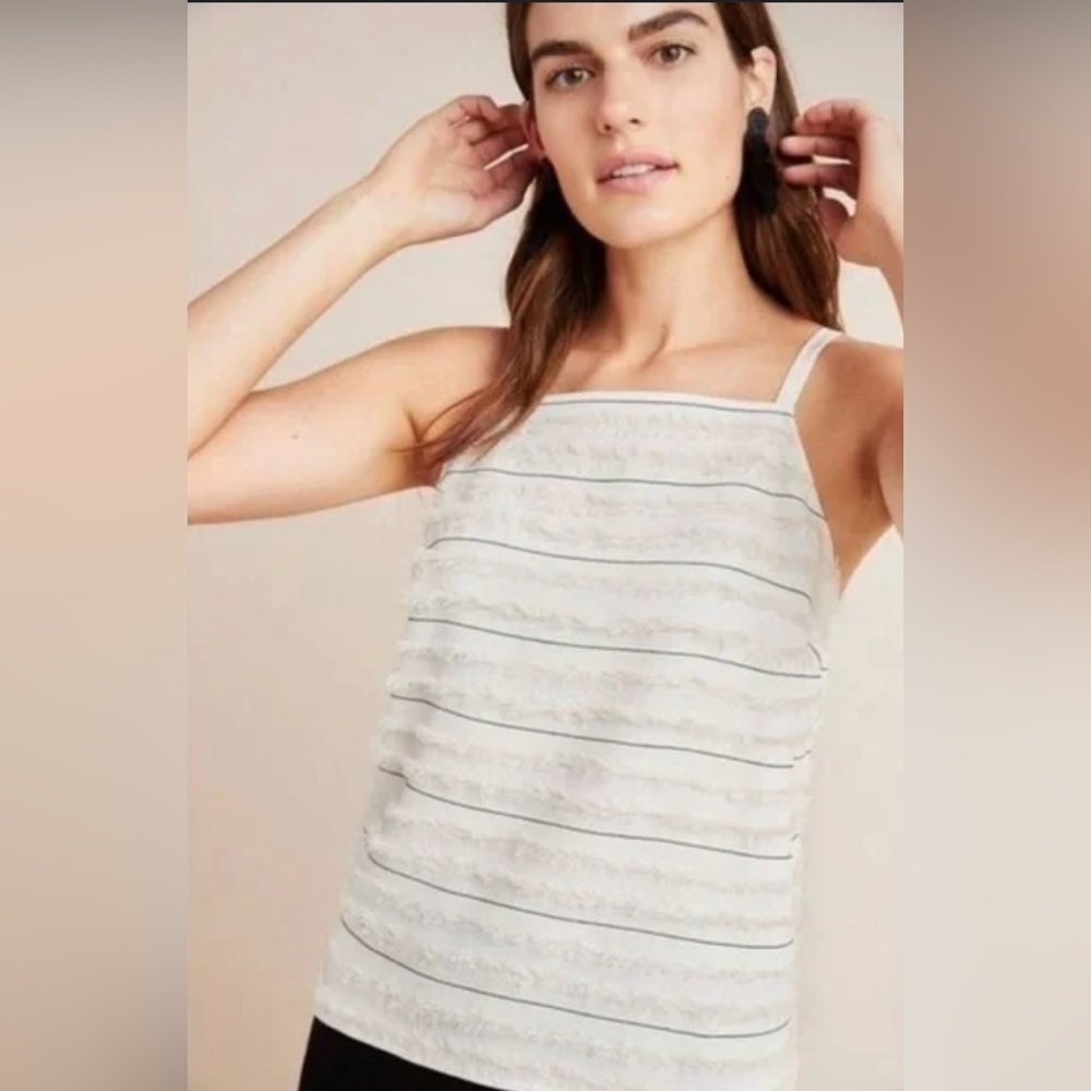 Maeve by Anthropologie Textured Fringe Tank Top – Size 8